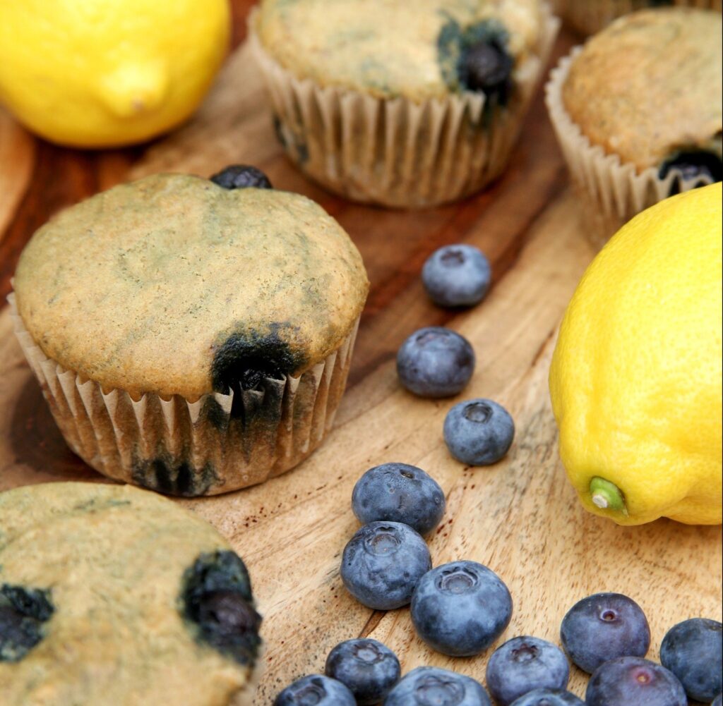 Low-Sugar, High-Protein Lemon Blueberry Protein Muffins